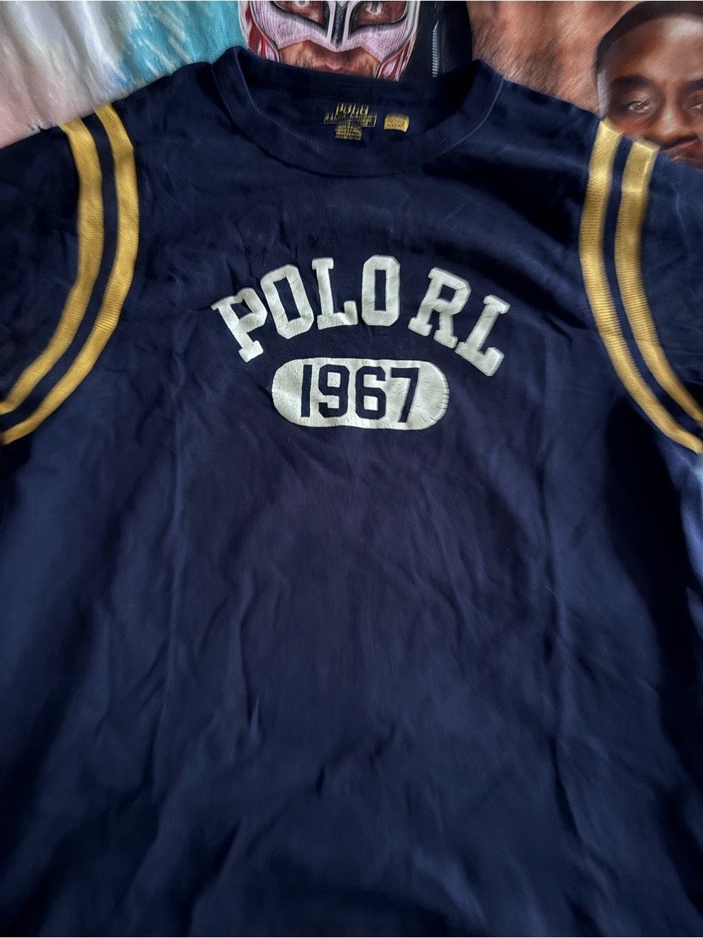 Polo by Ralph Lauren Navy football style Tee with Gold Print